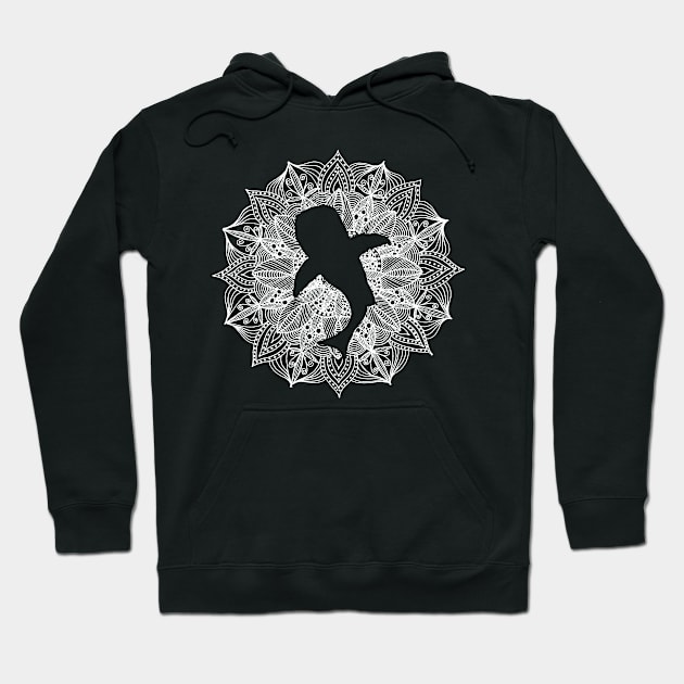 White Mandala Circle Whale Shark Hoodie by ZeichenbloQ